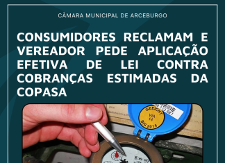 VEREADOR PEDE APLICAÇÃO EFETIVA DE LEI MUNICIPAL CONTRA COBRANÇAS ESTIMADAS DA COPASA