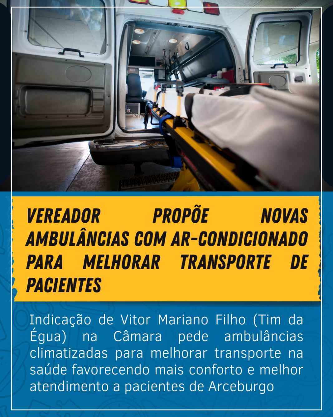 Azul e Amarelo Moderno Transporte Escolar Post para Instagram